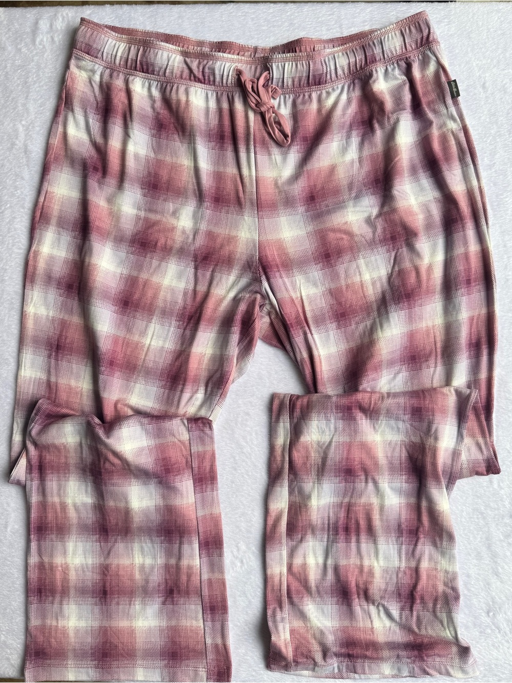 Eddie Bauer Pajama Pants XL - Pink Plaid Sleepwear - Soft Stretch Lounge PJ